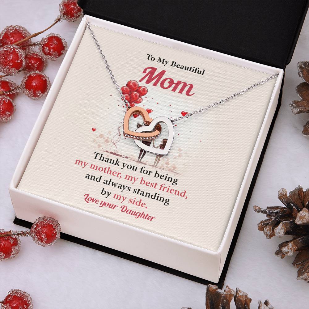Mom Necklace from Daughter – Gift Box Message Card