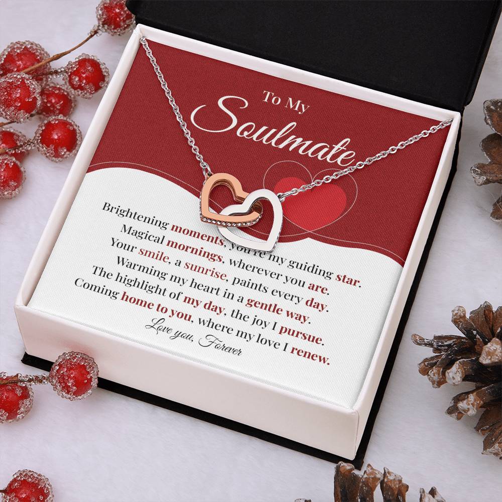 Romantic Soulmate Necklace Gift with Heart Card Box