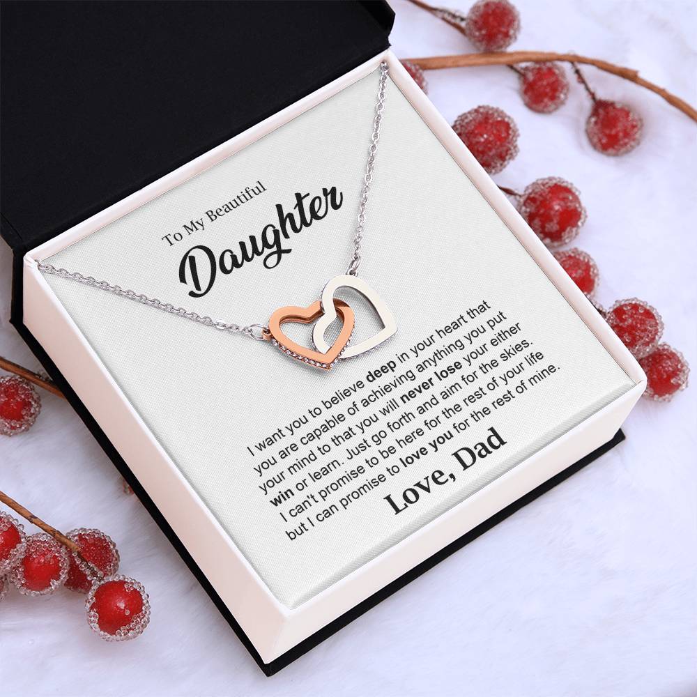 Daughter Necklace Gift from Dad with Heartfelt Message