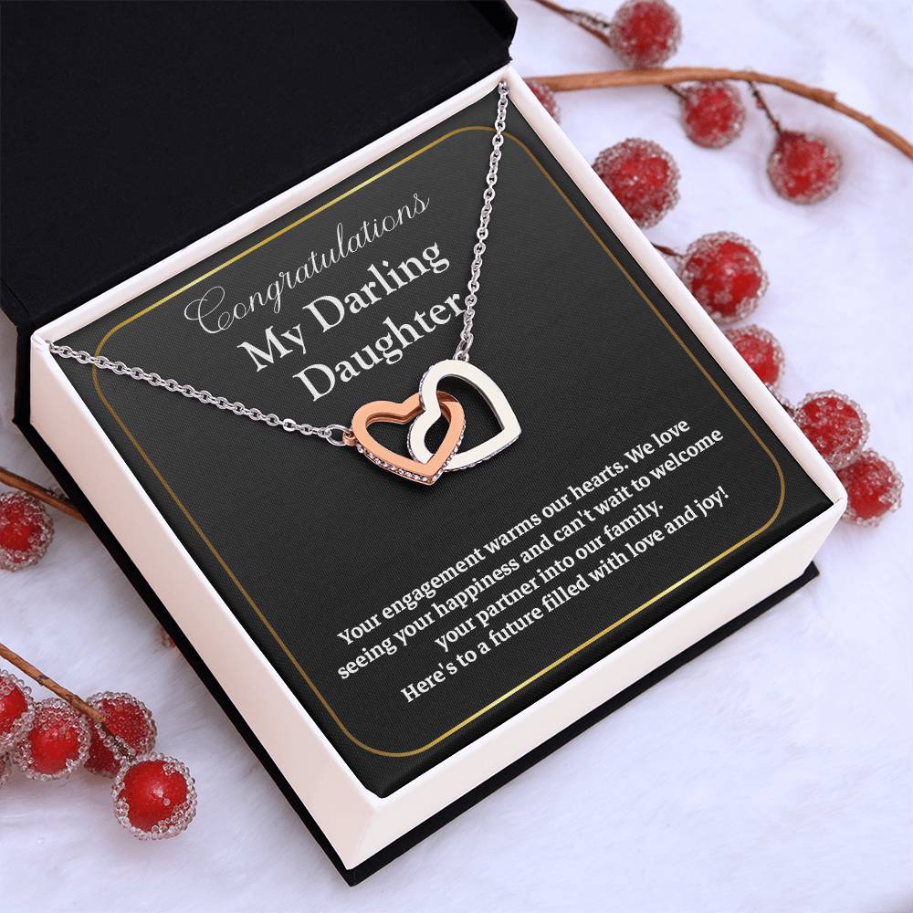 Congratulations My Darling Daughter Daughter Engagement Necklace Sentimental Gift For Daughter’s Engagement Jewelry Gift For Daughter’s Engagement Wedding Journey Gift For Daughter Jewelry Gift For Future Bride Wedding Day Necklace For Daughter
