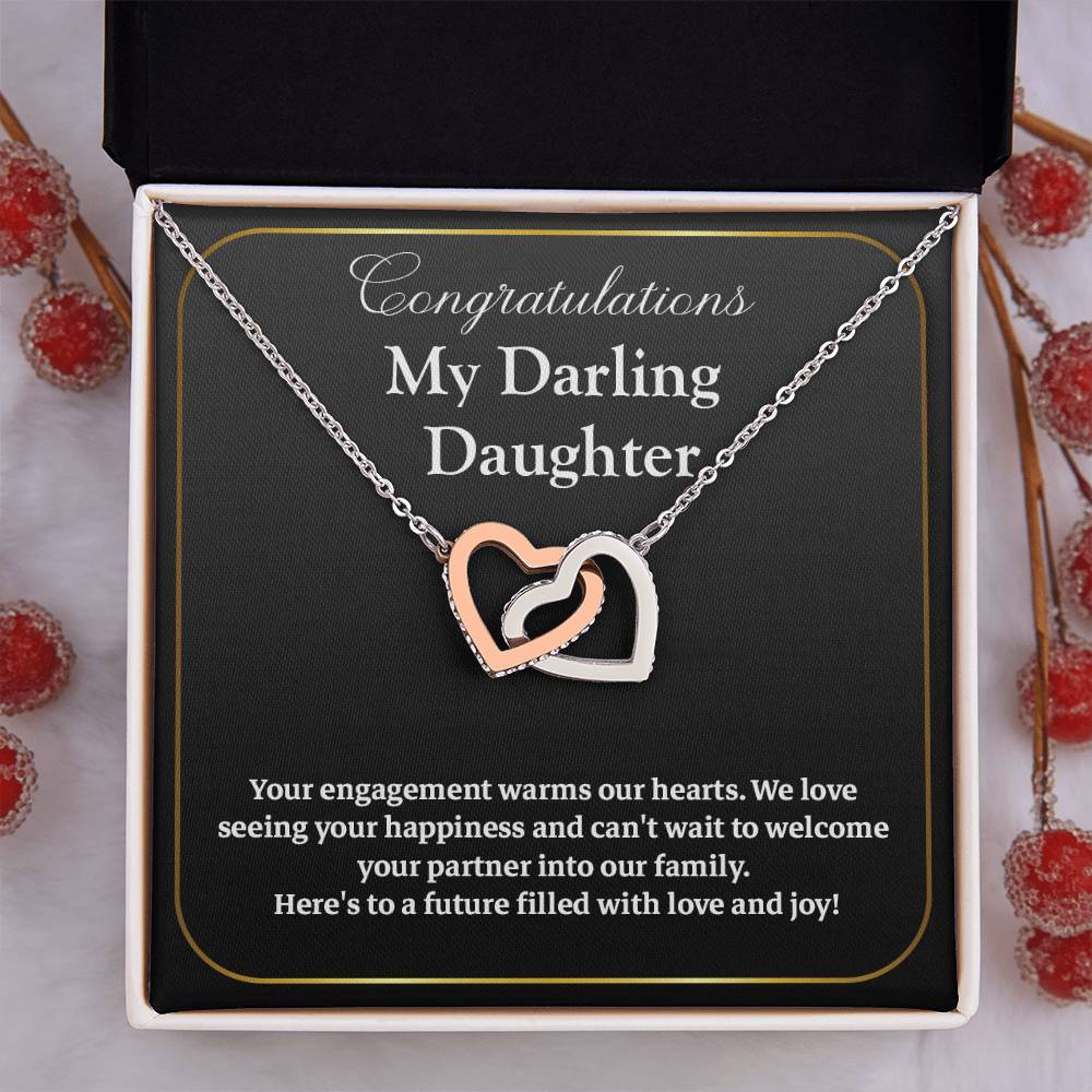 Congratulations My Darling Daughter Daughter Engagement Necklace Sentimental Gift For Daughter’s Engagement Jewelry Gift For Daughter’s Engagement Wedding Journey Gift For Daughter Jewelry Gift For Future Bride Wedding Day Necklace For Daughter