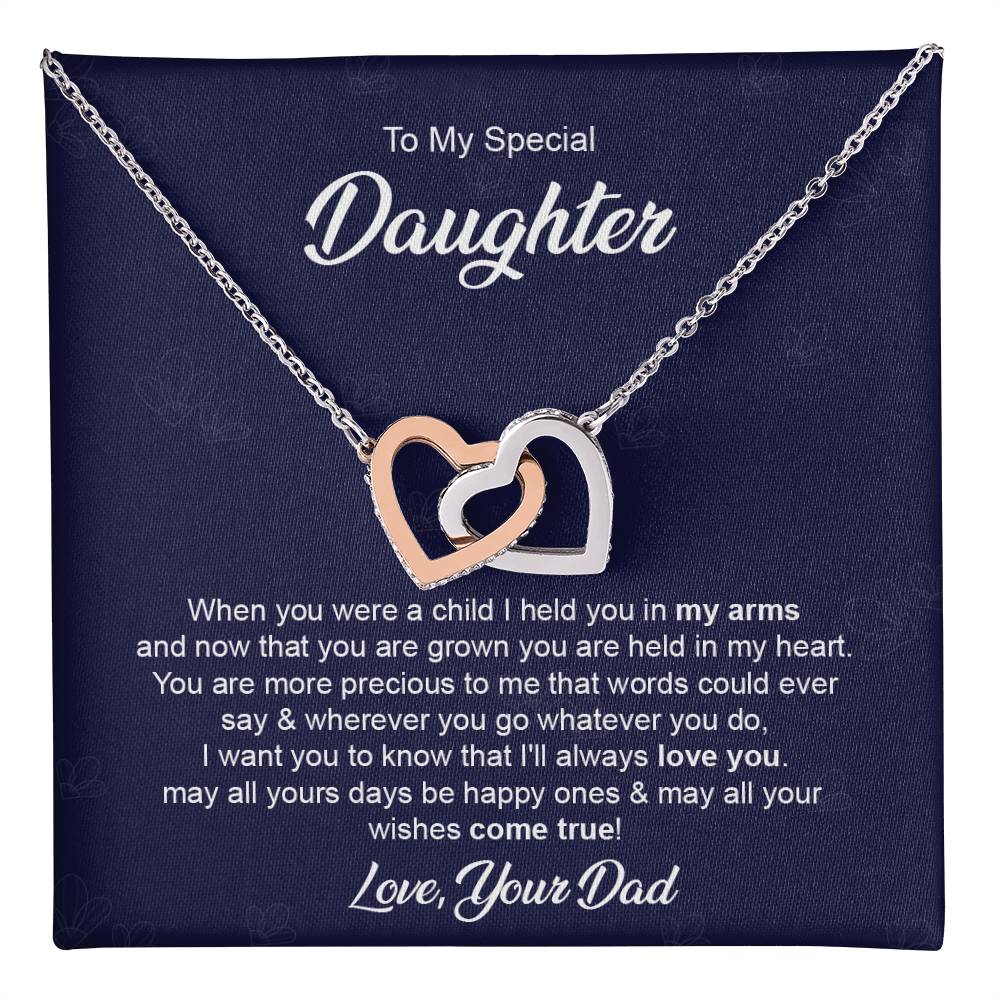 Daughter Necklace Gift from Dad with Heartfelt Message