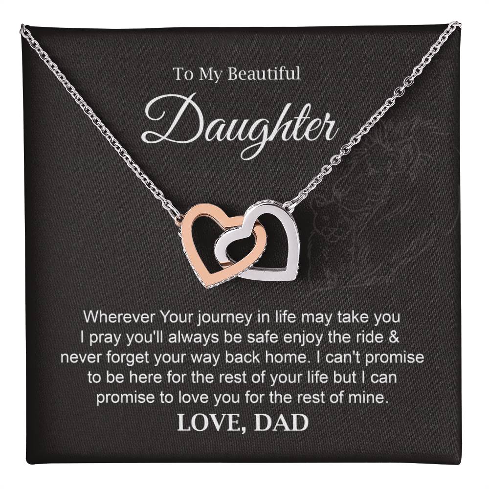 Daughter Necklace Gift from Dad with Journey Quote