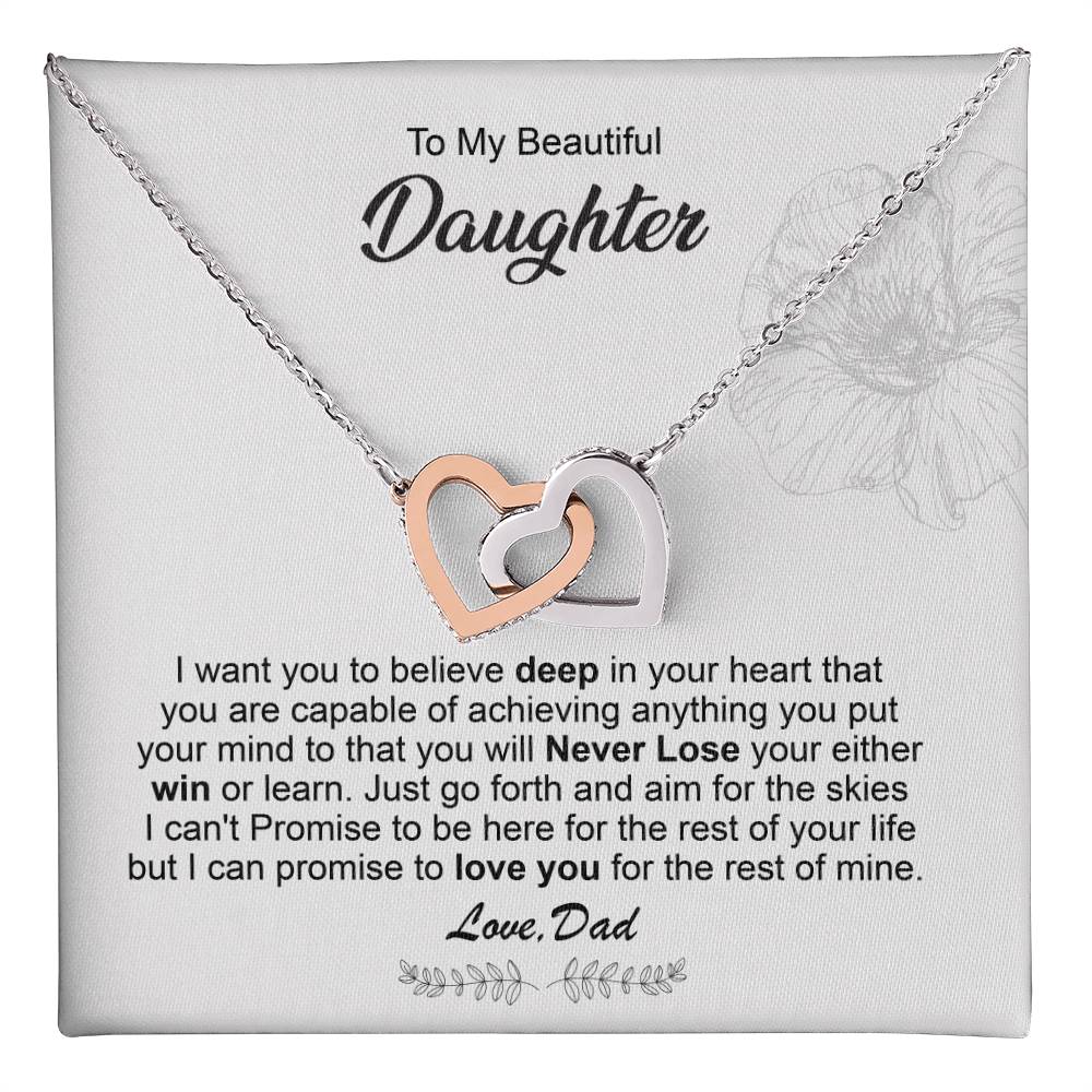 Gift Necklace for Daughter from Dad with Message Card