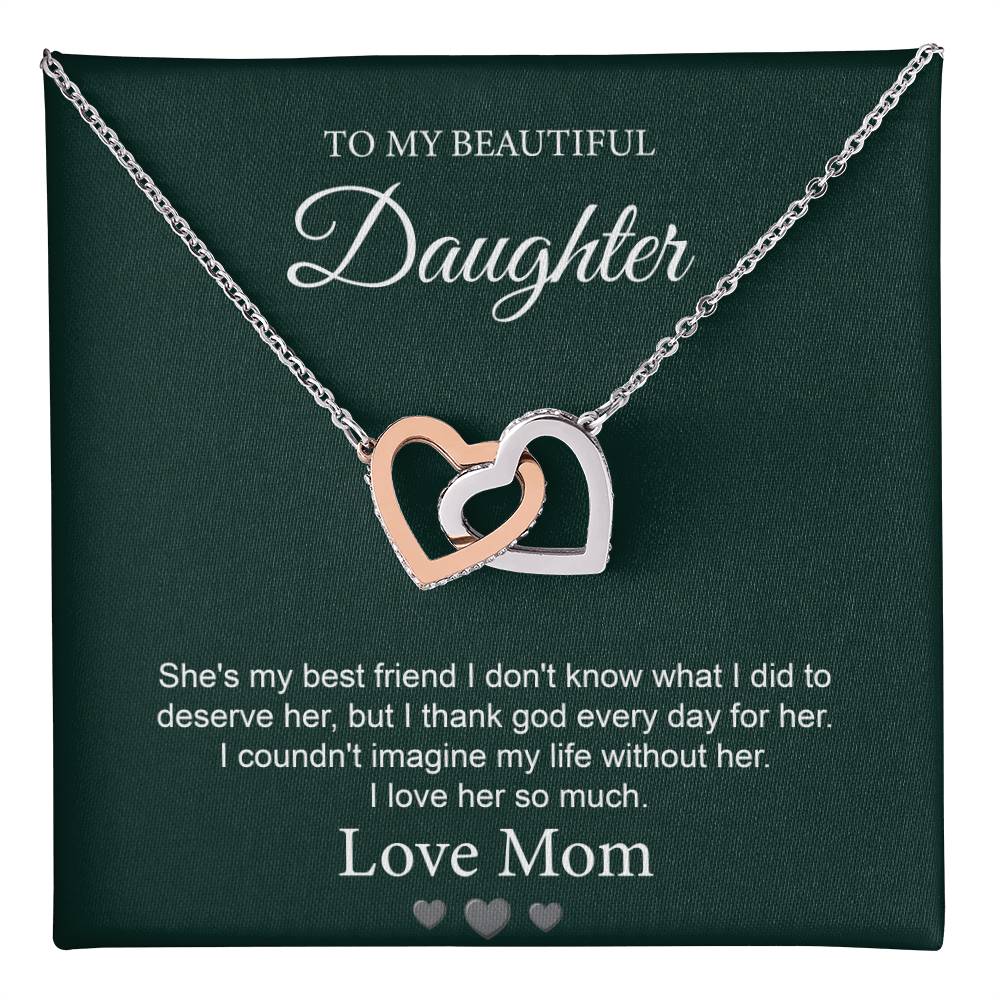Daughter Necklace Gift from Mom with Love Note
