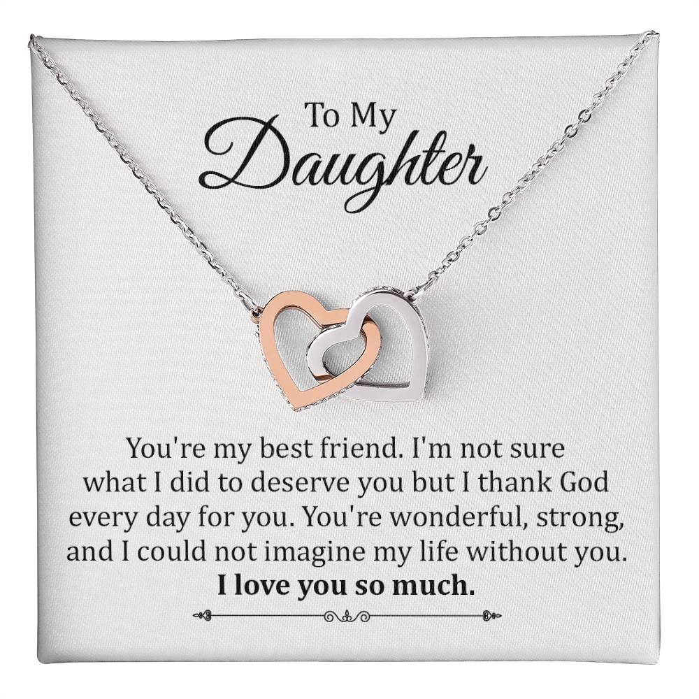 Daughter Necklace Gift with Heartfelt Friendship Quote
