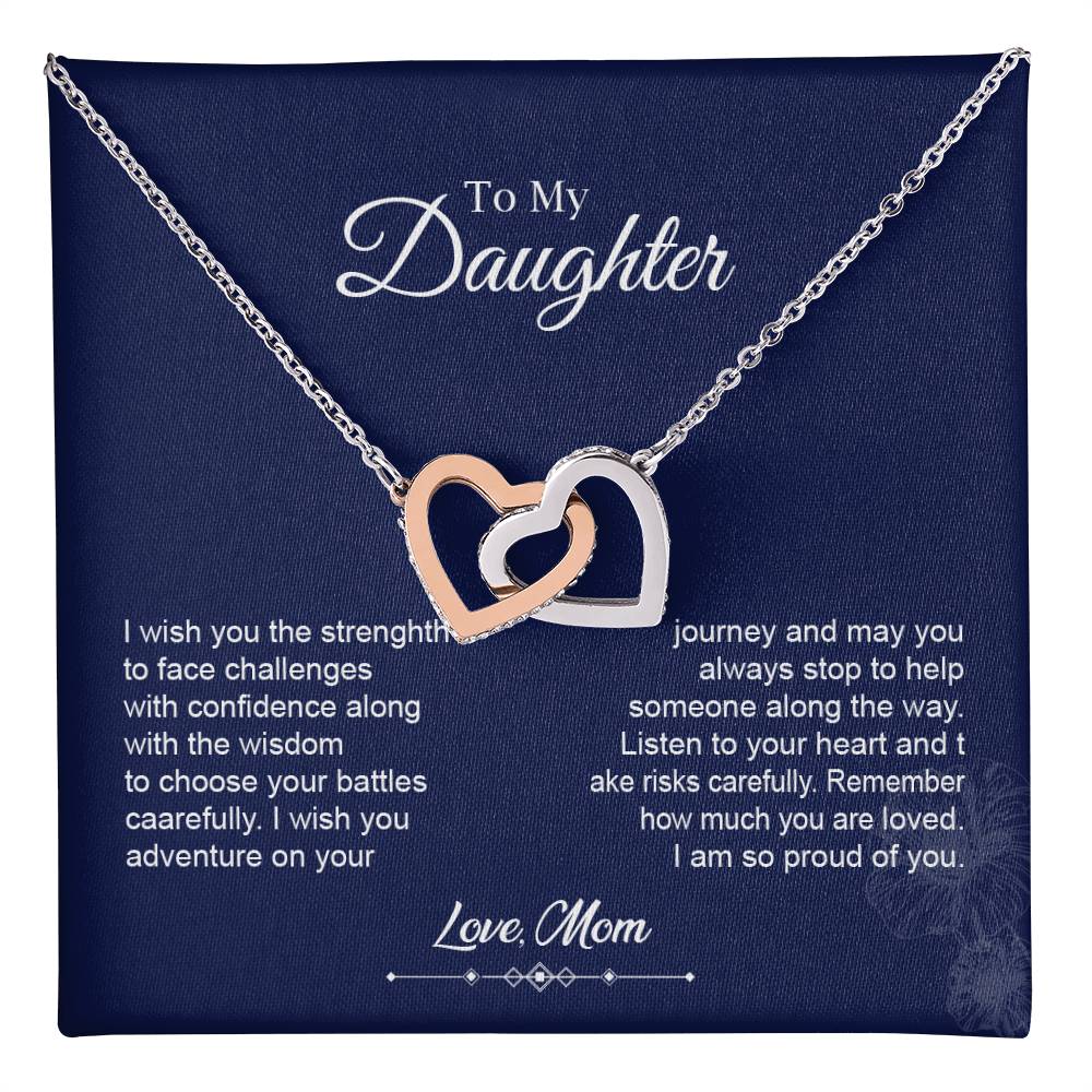 To My Daughter Heart Necklace Gift from Mom