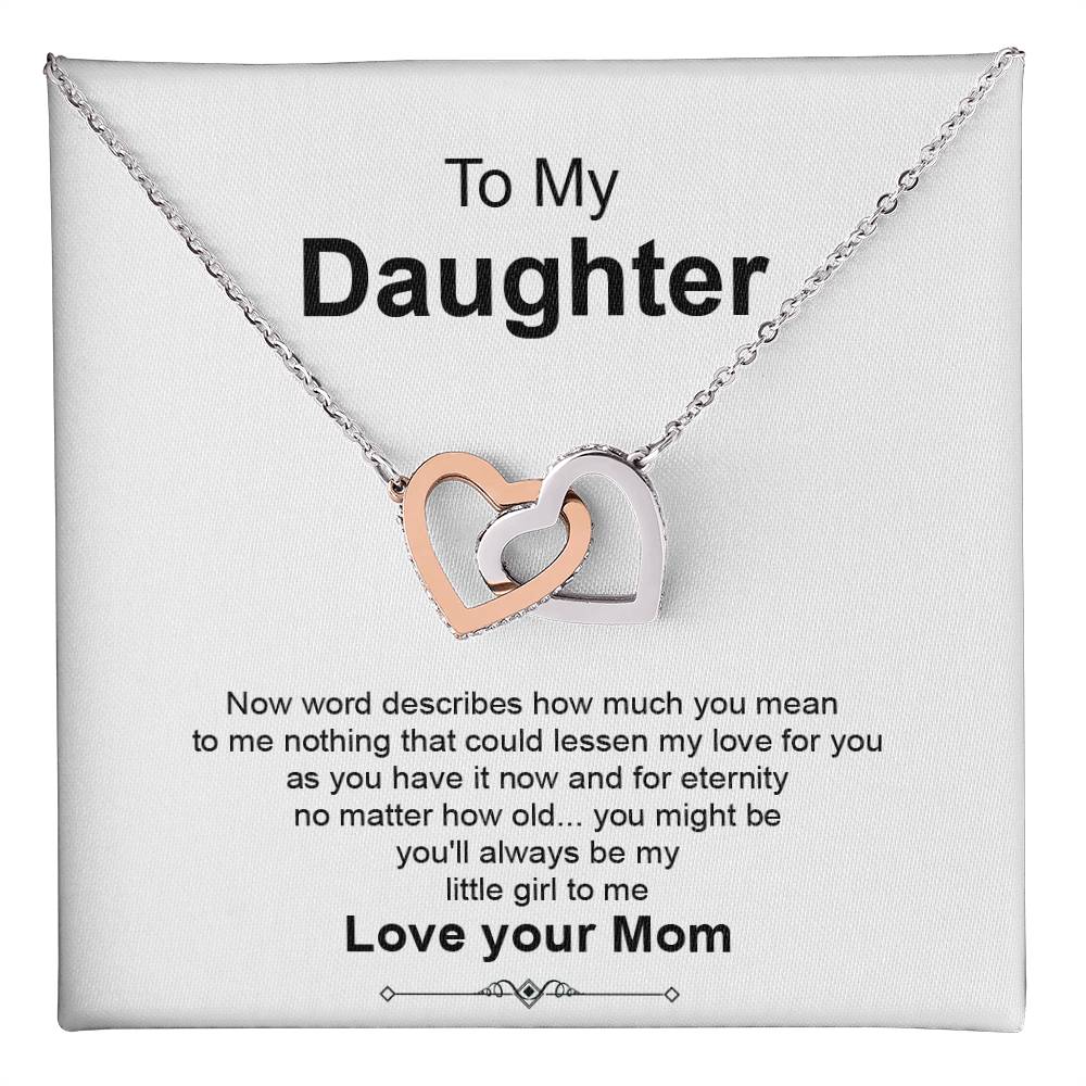 Daughter Gift from Mom with Heart Necklace & Card