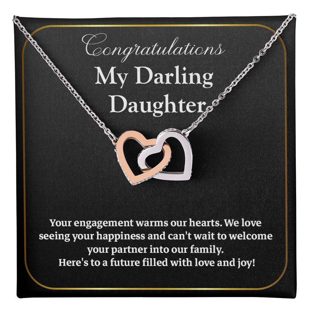 Congratulations My Darling Daughter Daughter Engagement Necklace Sentimental Gift For Daughter’s Engagement Jewelry Gift For Daughter’s Engagement Wedding Journey Gift For Daughter Jewelry Gift For Future Bride Wedding Day Necklace For Daughter