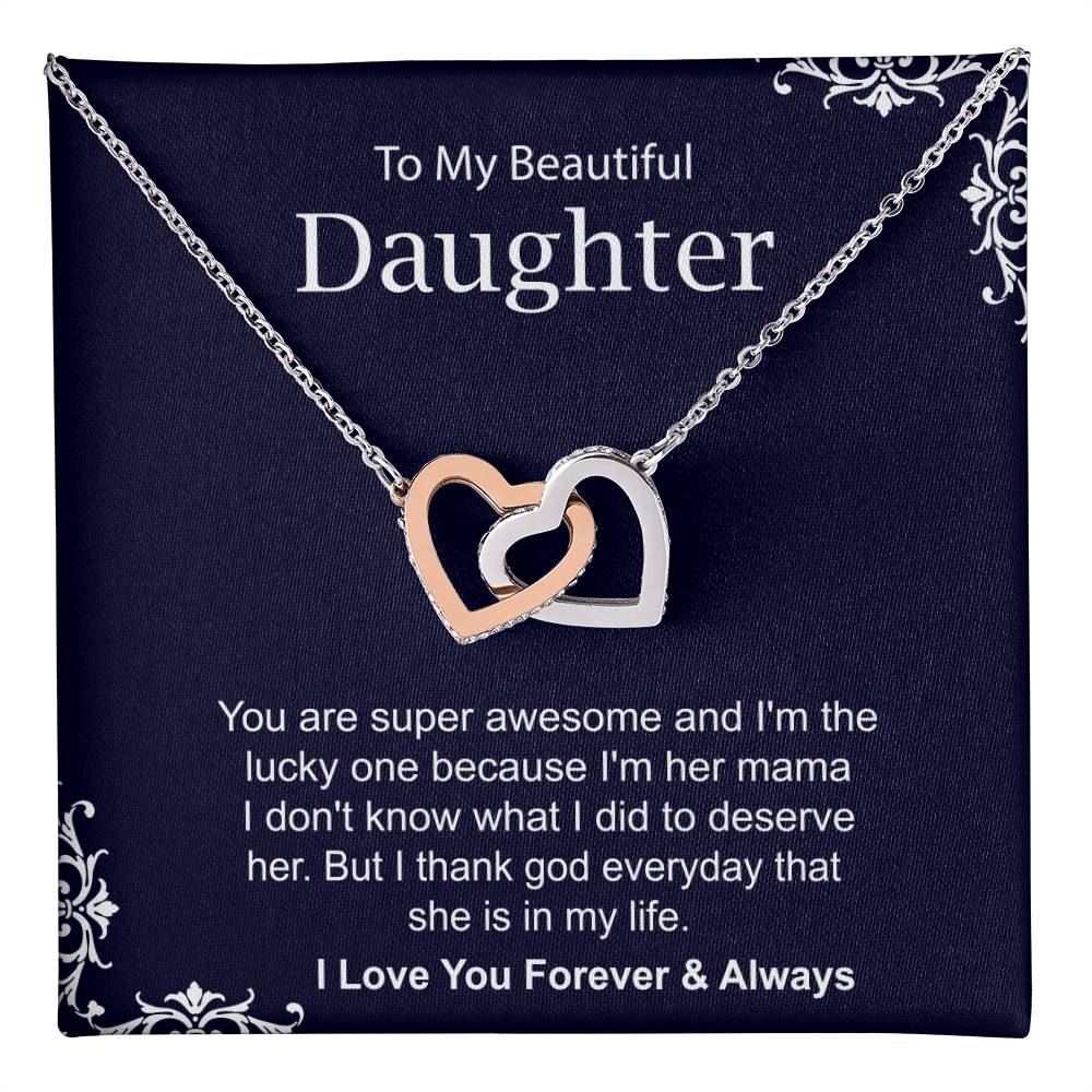 Daughter Necklace Gift from Mom with Message Card