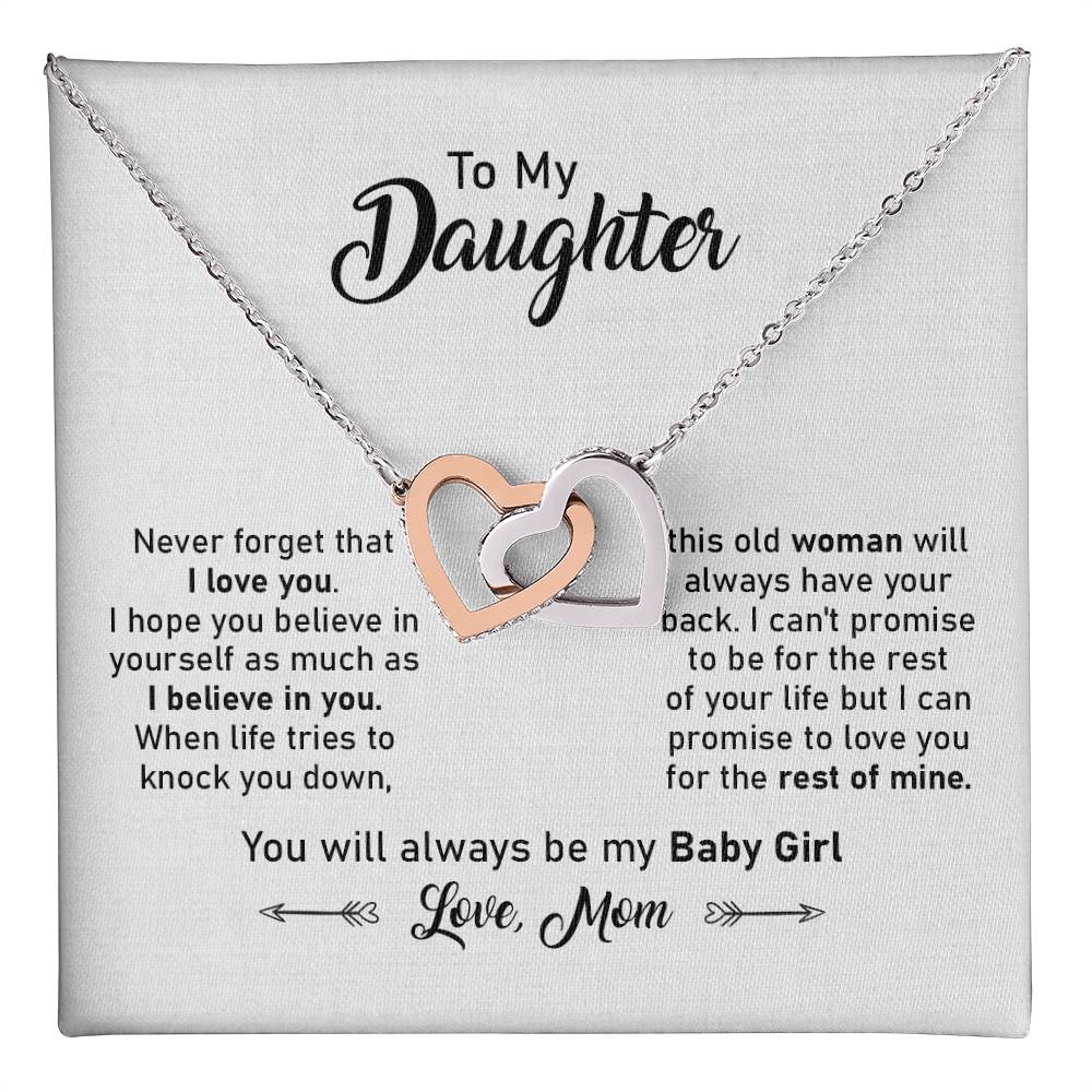 To My Daughter Necklace Gift from Mom with Sweet Note