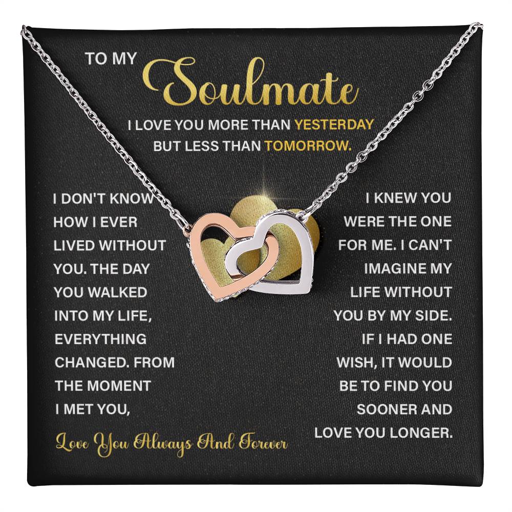 Soulmate Necklace For Women With Message Card And Gift Box