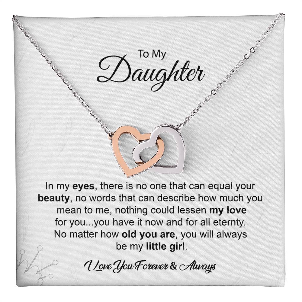 Daughter Necklace Gift with Heartfelt Love Card