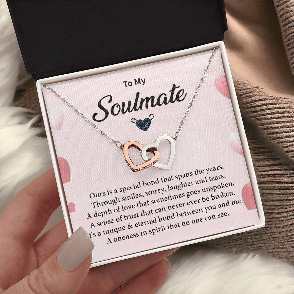 Romantic Soulmate Necklace for Her with Message Card