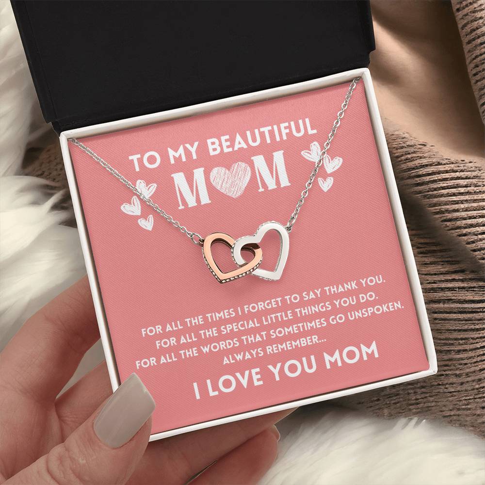 Mom Necklace Gift from Daughter with Love Message
