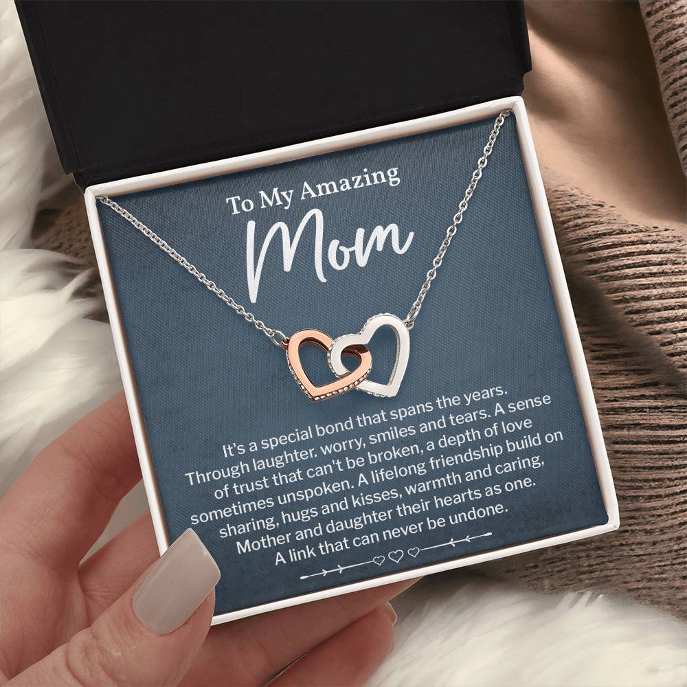 Mom Necklace Gift from Daughter Message Card Box