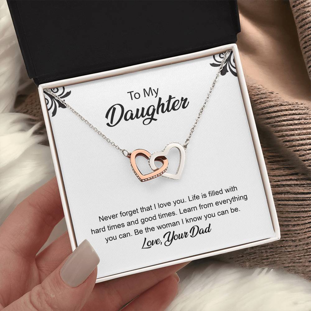 Daughter Gift from Dad with Heart Necklace & Card