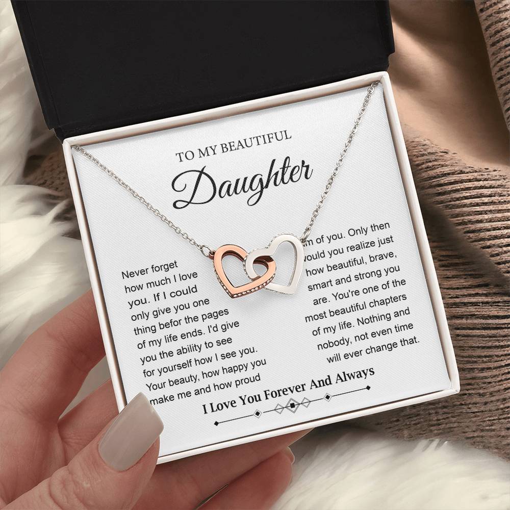 Daughter Necklace Gift from Mom or Dad with Love Card