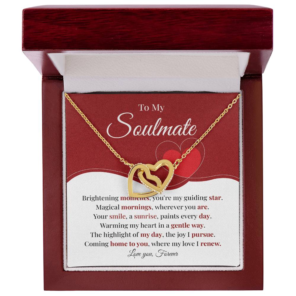 Romantic Soulmate Necklace Gift with Heart Card Box