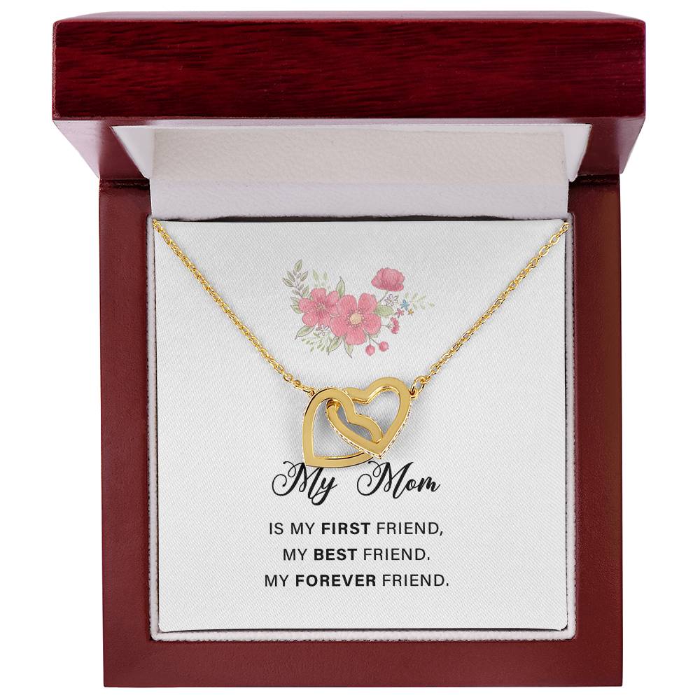 Interlocking Hearts Necklace For Mon with Sweet Message