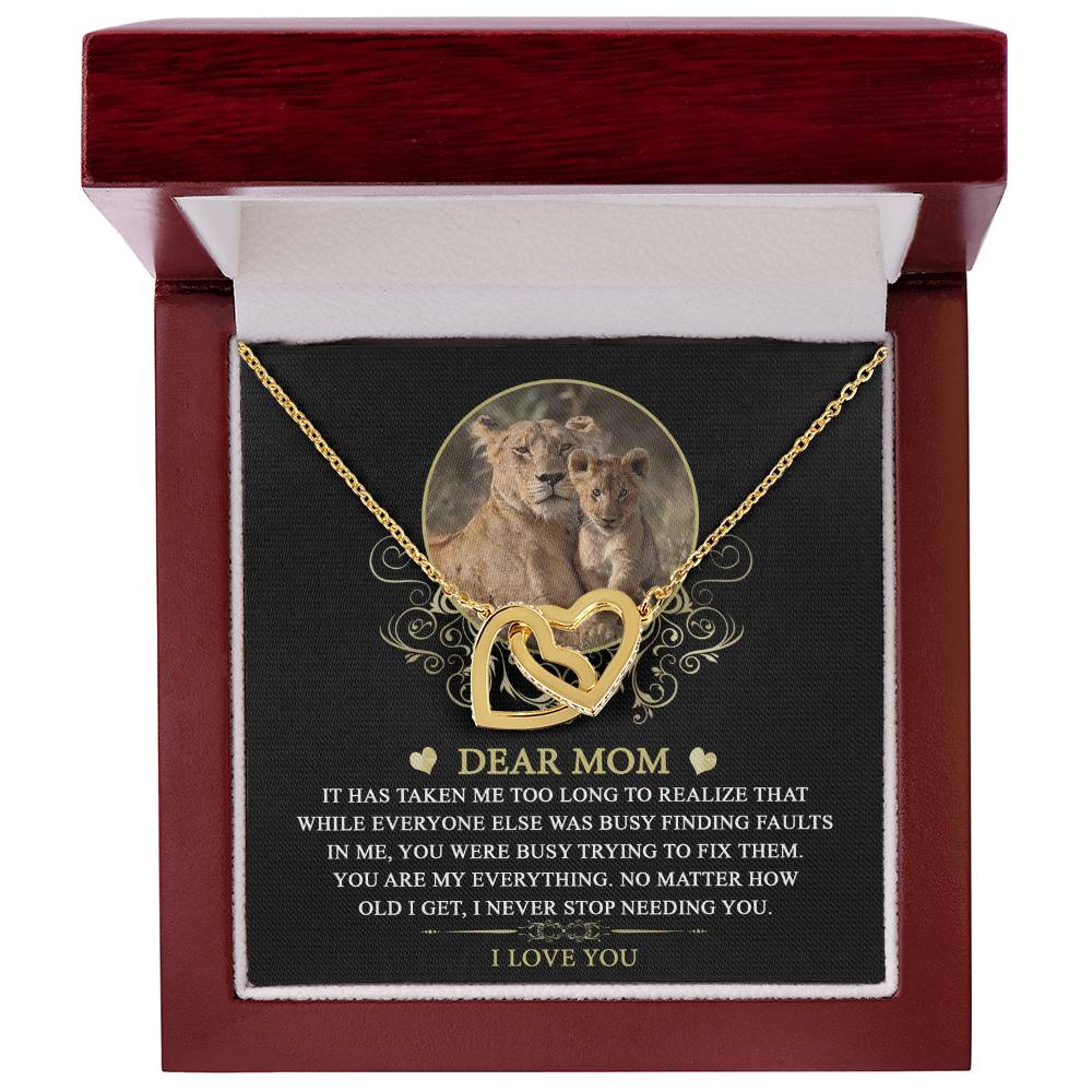 Mom Necklace Gift with Lion Theme – Heartfelt Message Card Inside
