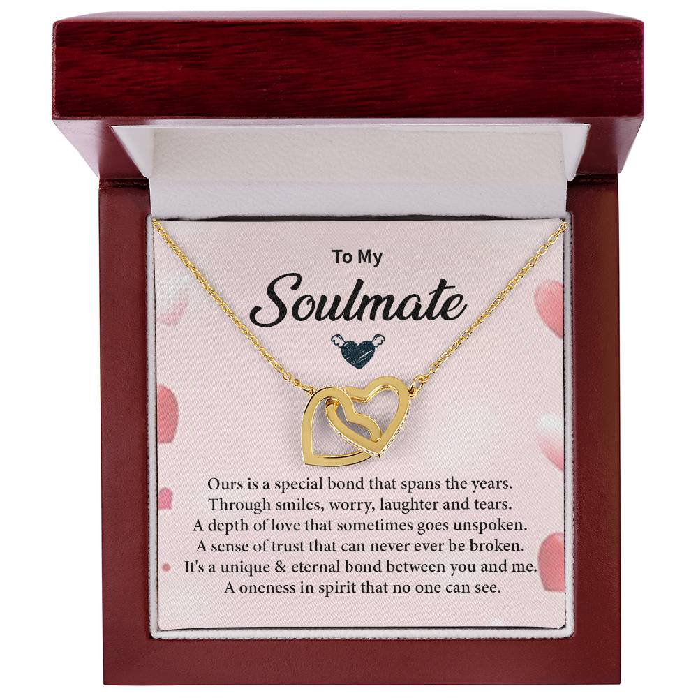Romantic Soulmate Necklace for Her with Message Card