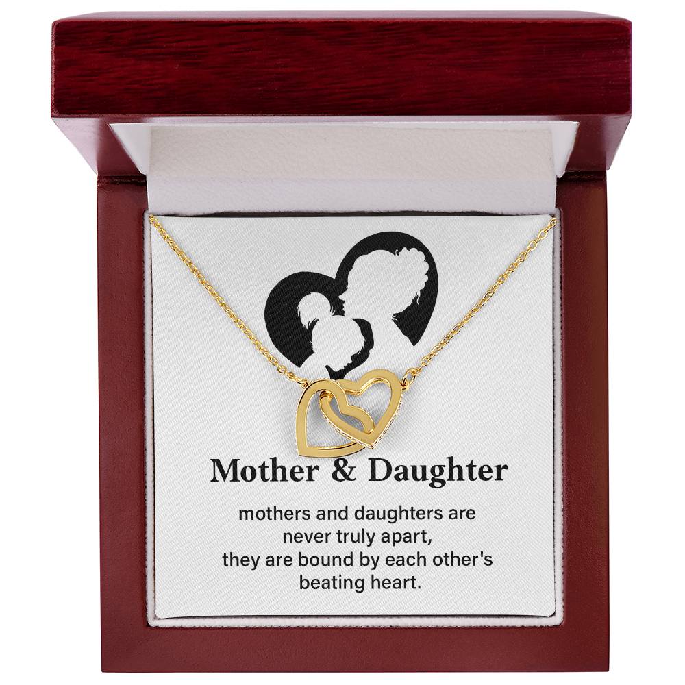 Mother Daughter Necklace Gift – Bonded by Heart Message Card