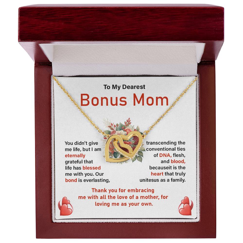 Bonus Mom Necklace Gift from Daughter with Card
