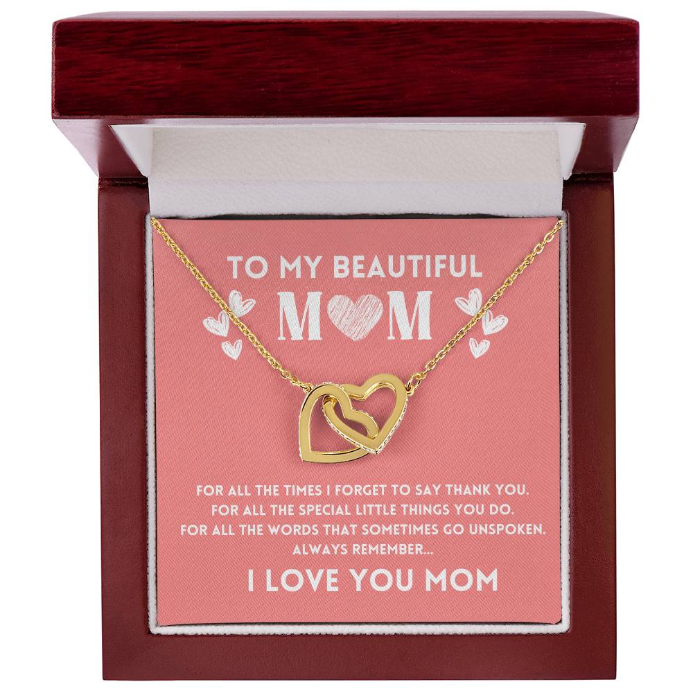 Mom Necklace Gift from Daughter with Love Message
