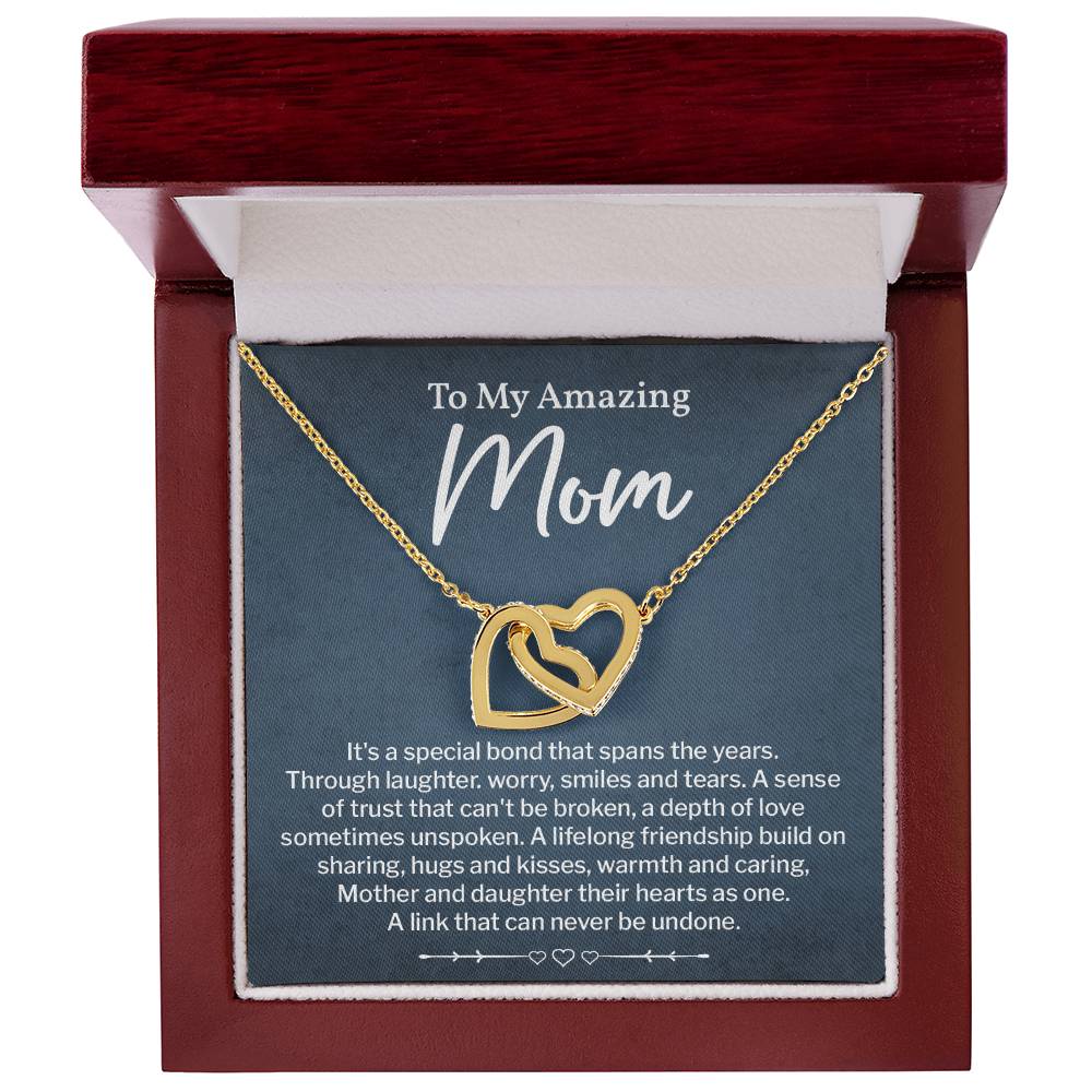 Mom Necklace Gift from Daughter Message Card Box