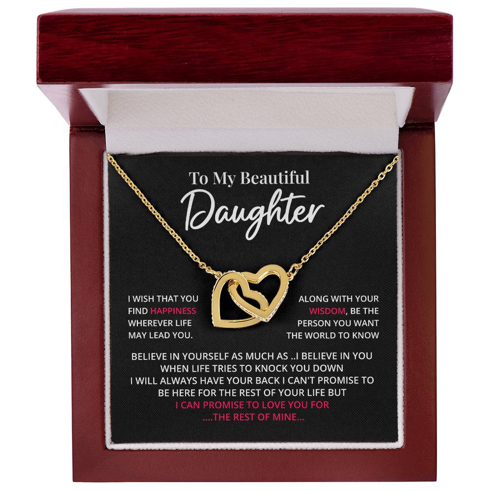 Daughter Necklace Gift with Love & Wisdom Message Card