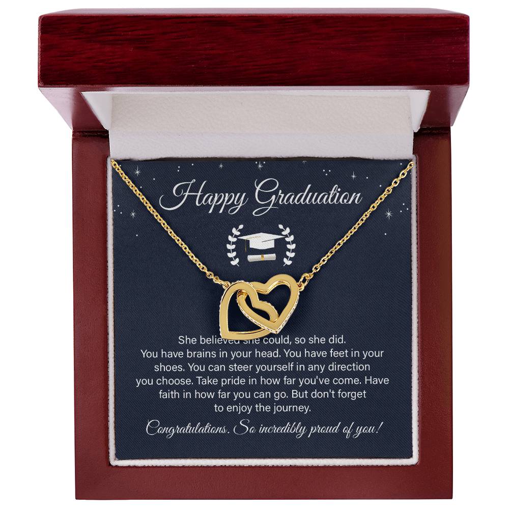 Graduation Gift Necklace– Heart Pendant With Message Card