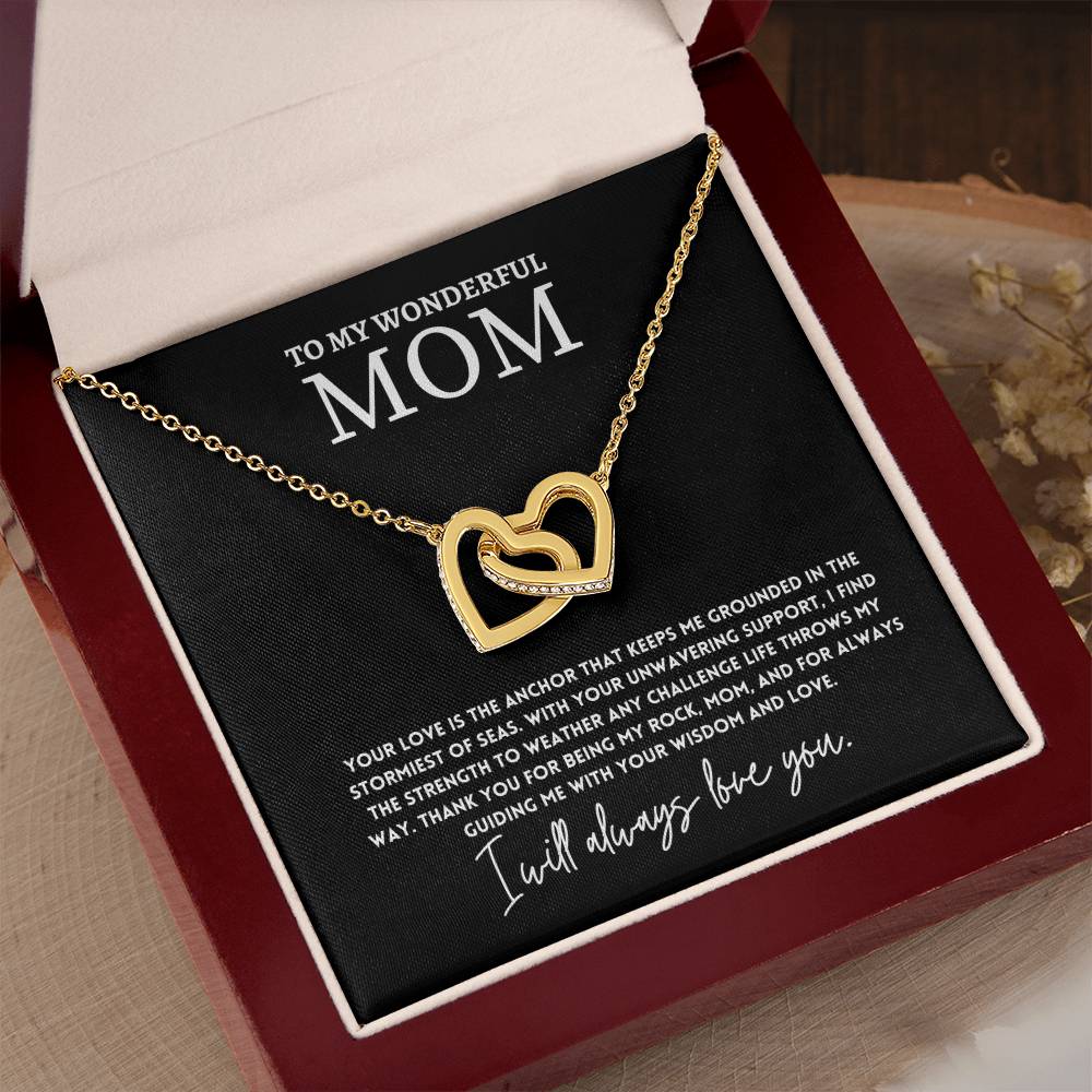Interlocking Hearts Mom Necklace Gift from Daughter