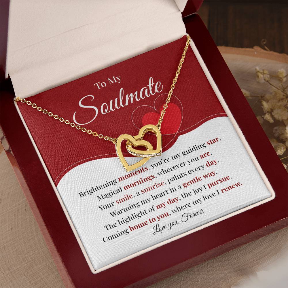Romantic Soulmate Necklace Gift with Heart Card Box