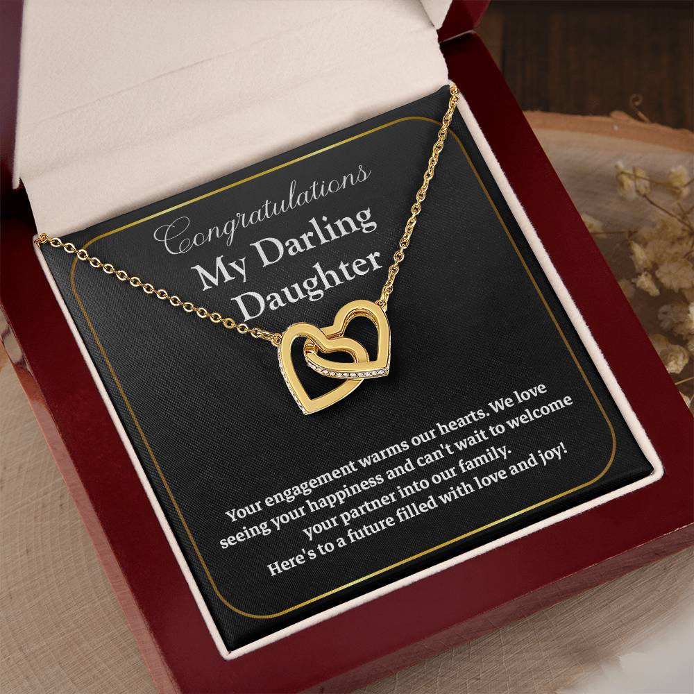 Congratulations My Darling Daughter Daughter Engagement Necklace Sentimental Gift For Daughter’s Engagement Jewelry Gift For Daughter’s Engagement Wedding Journey Gift For Daughter Jewelry Gift For Future Bride Wedding Day Necklace For Daughter