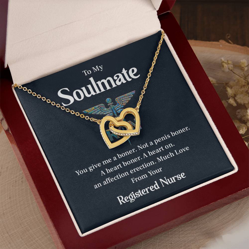 Funny Nurse Gift for Soulmate Heart Necklace Box