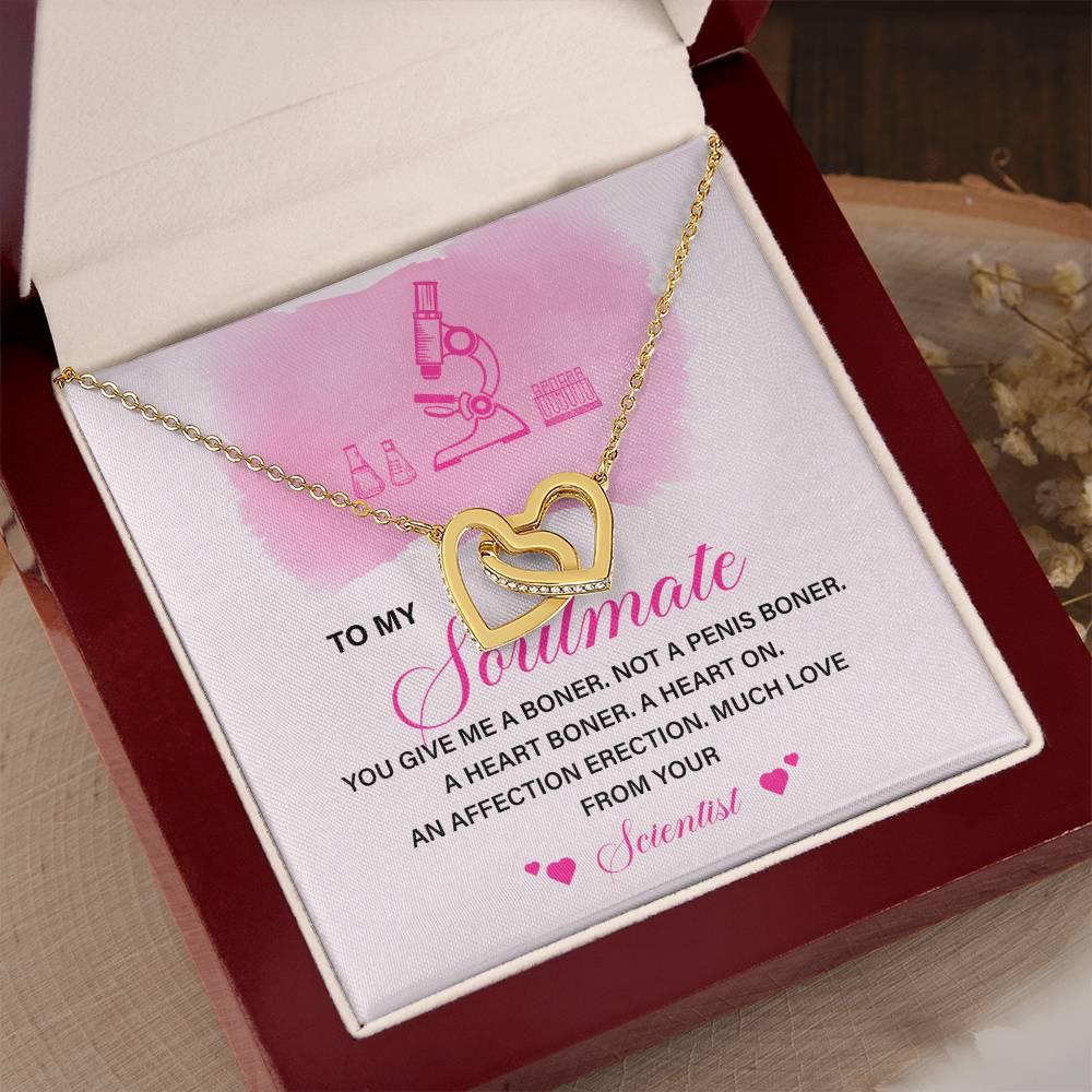 Scientist to Soulmate Funny Necklace Gift Box