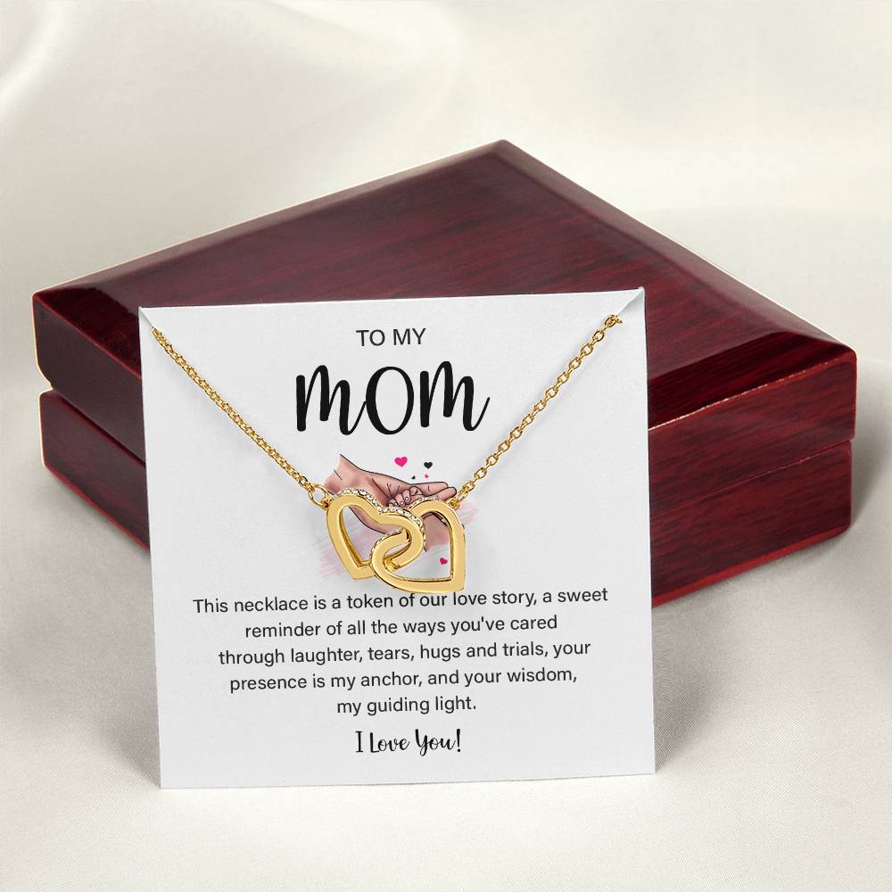 Mom Necklace with Heart Pendant and Loving Note