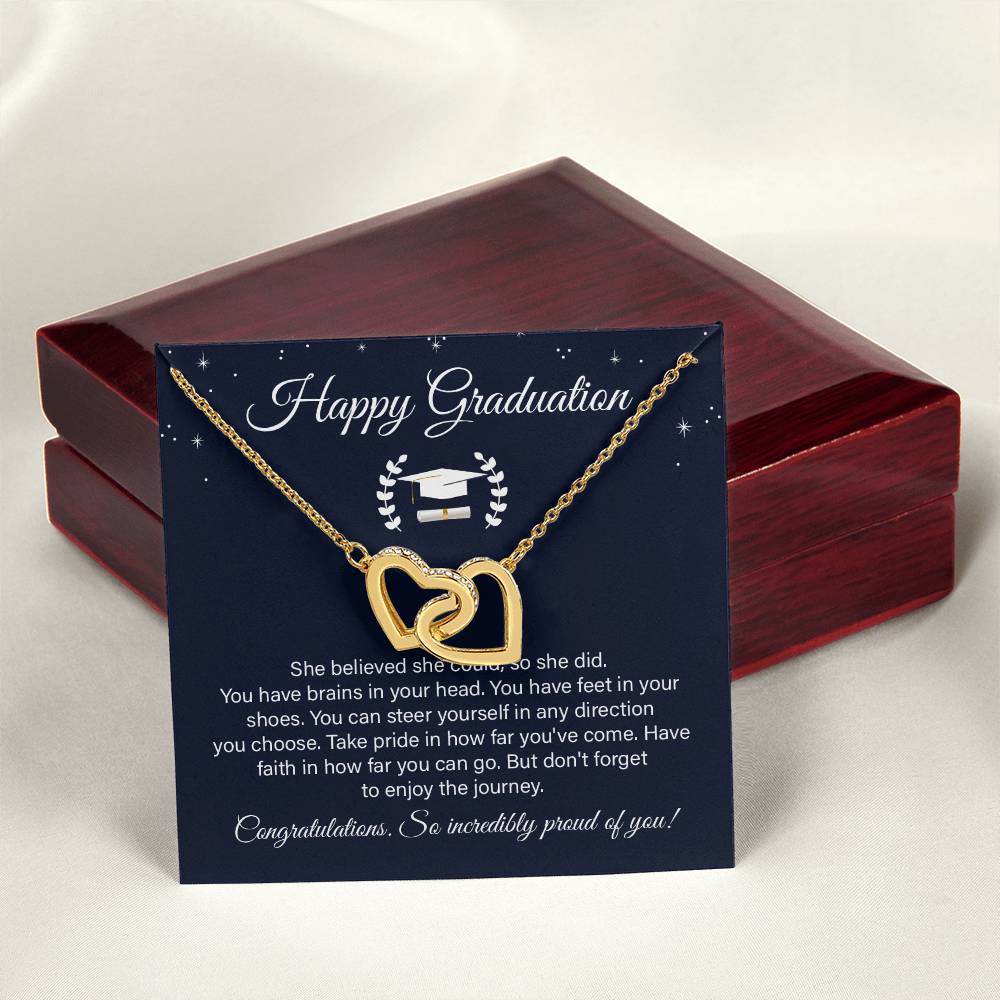Graduation Gift Necklace– Heart Pendant With Message Card