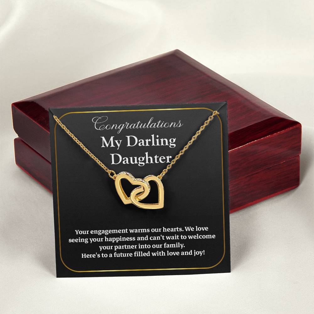 Congratulations My Darling Daughter Daughter Engagement Necklace Sentimental Gift For Daughter’s Engagement Jewelry Gift For Daughter’s Engagement Wedding Journey Gift For Daughter Jewelry Gift For Future Bride Wedding Day Necklace For Daughter