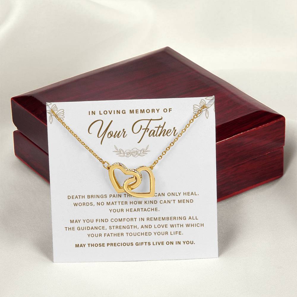 Memorial Necklace Gift for Loss of Father with Message Card