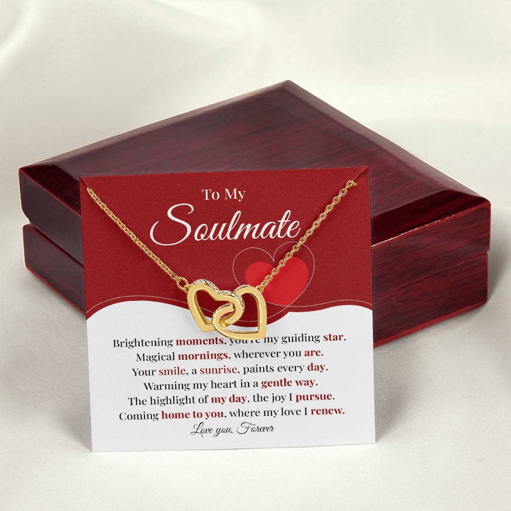 Romantic Soulmate Necklace Gift with Heart Card Box
