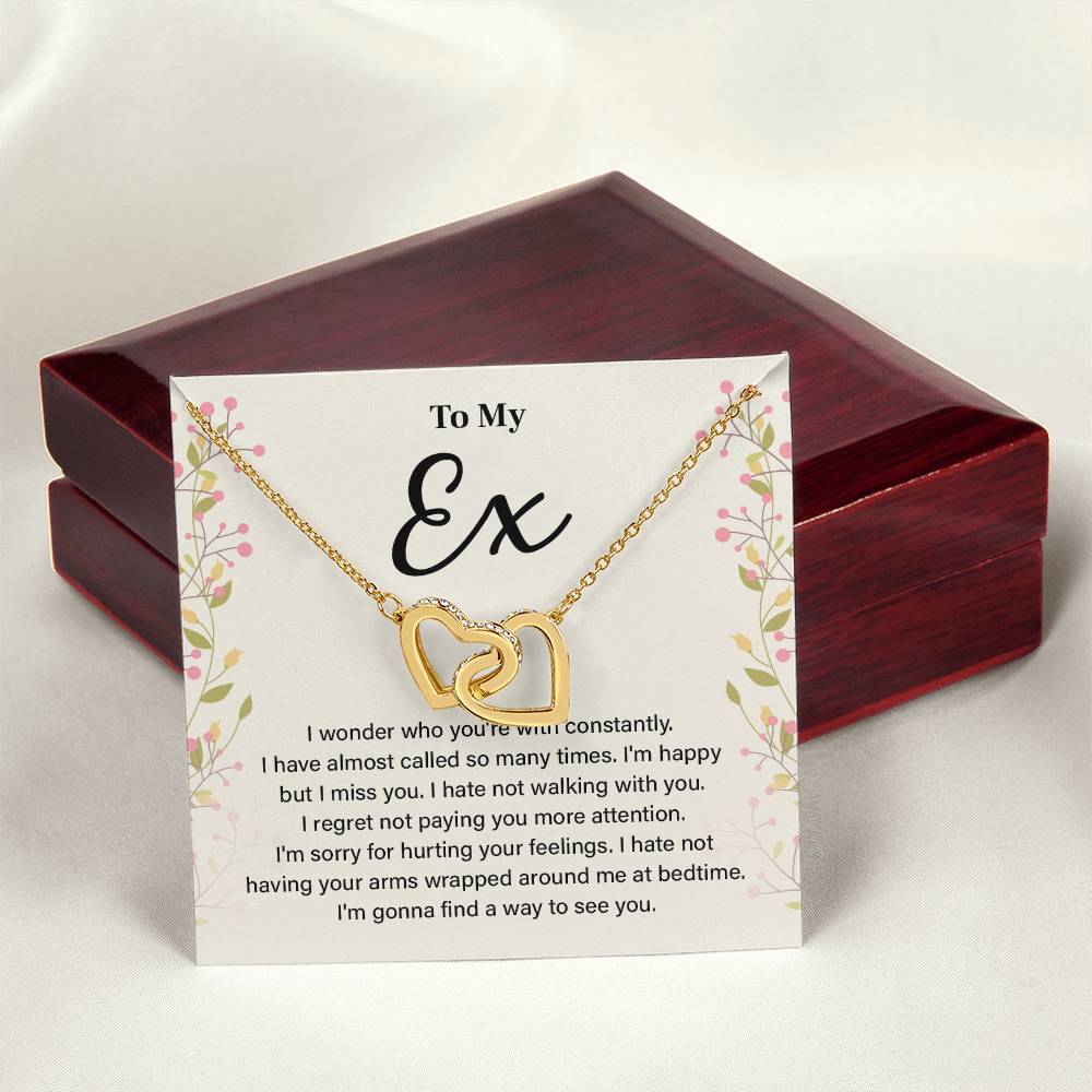 Regret Necklace Gift for Ex with Emotional Message Card