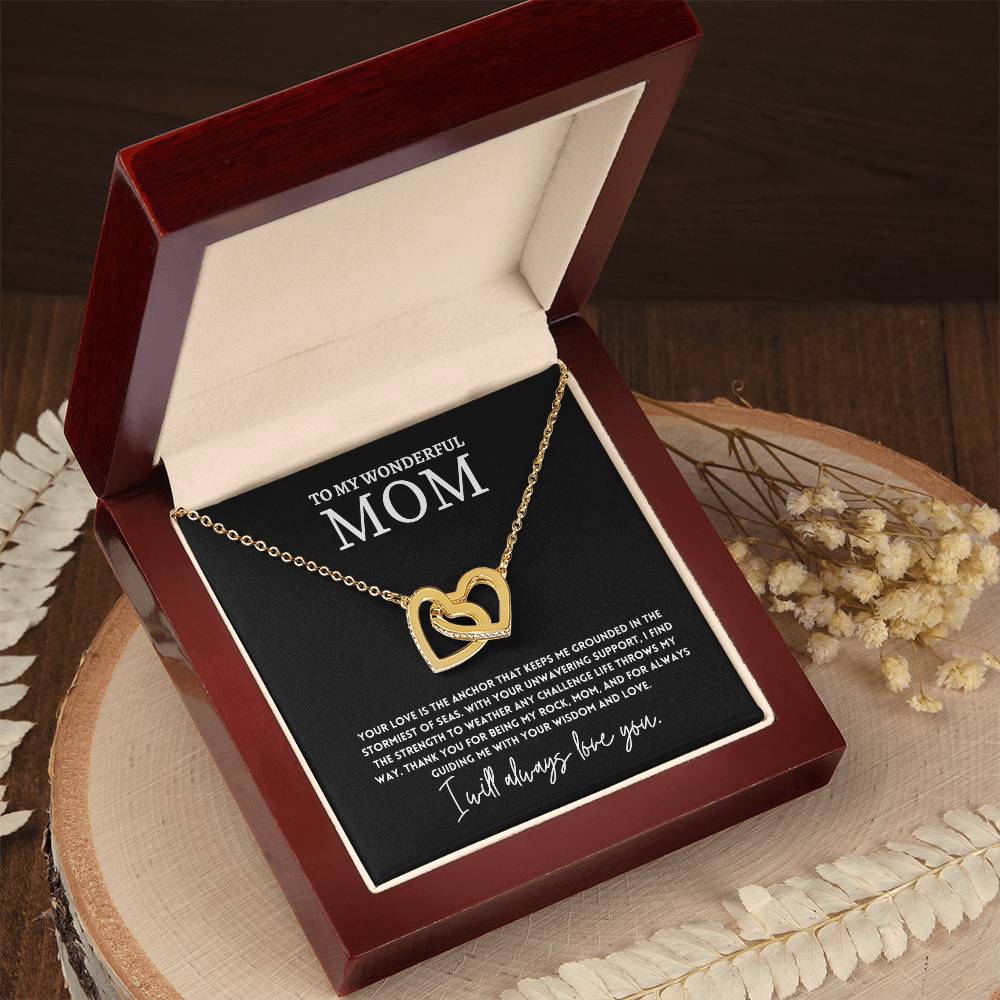 Interlocking Hearts Mom Necklace Gift from Daughter