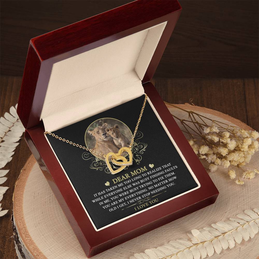 Mom Necklace Gift with Lion Theme – Heartfelt Message Card Inside