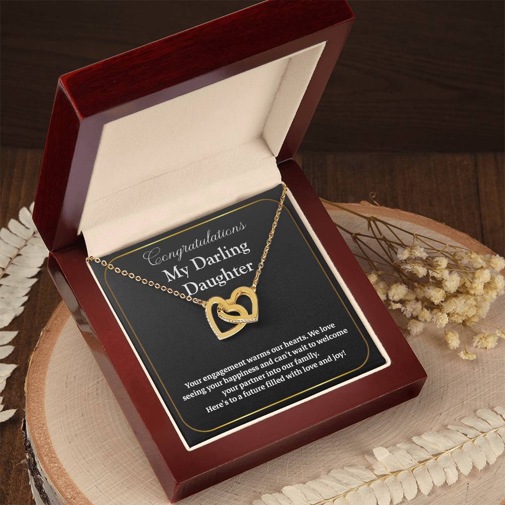 Congratulations My Darling Daughter Daughter Engagement Necklace Sentimental Gift For Daughter’s Engagement Jewelry Gift For Daughter’s Engagement Wedding Journey Gift For Daughter Jewelry Gift For Future Bride Wedding Day Necklace For Daughter