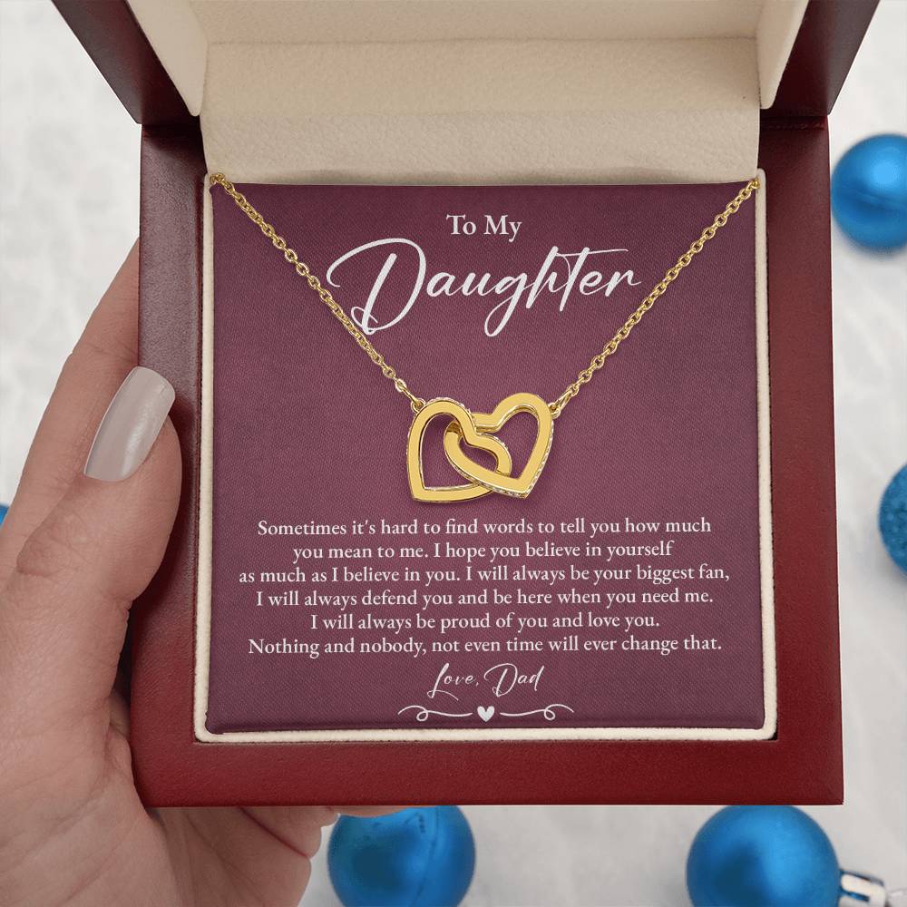 Daughter Necklace from Dad Message Card Gift Box
