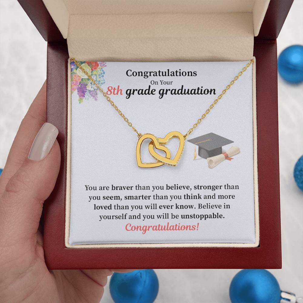 8th Grade Graduation Necklace Gift for Daughter or Granddaughter
