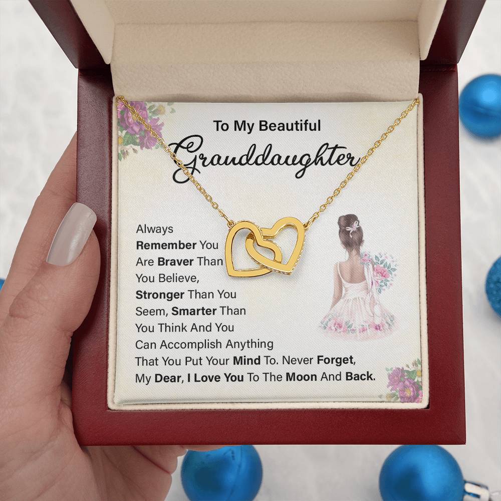 To My Beautiful Granddaughter Necklace – To the Moon and Back Gift