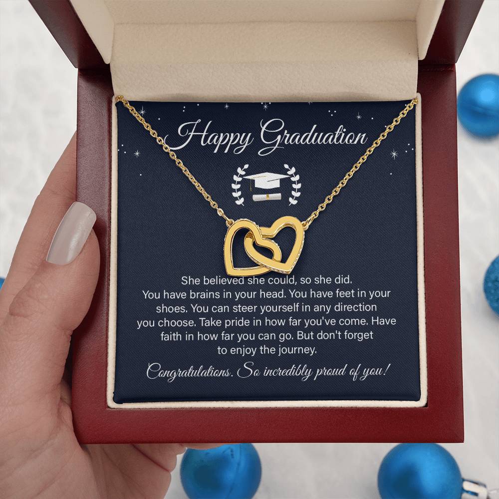Graduation Gift Necklace– Heart Pendant With Message Card